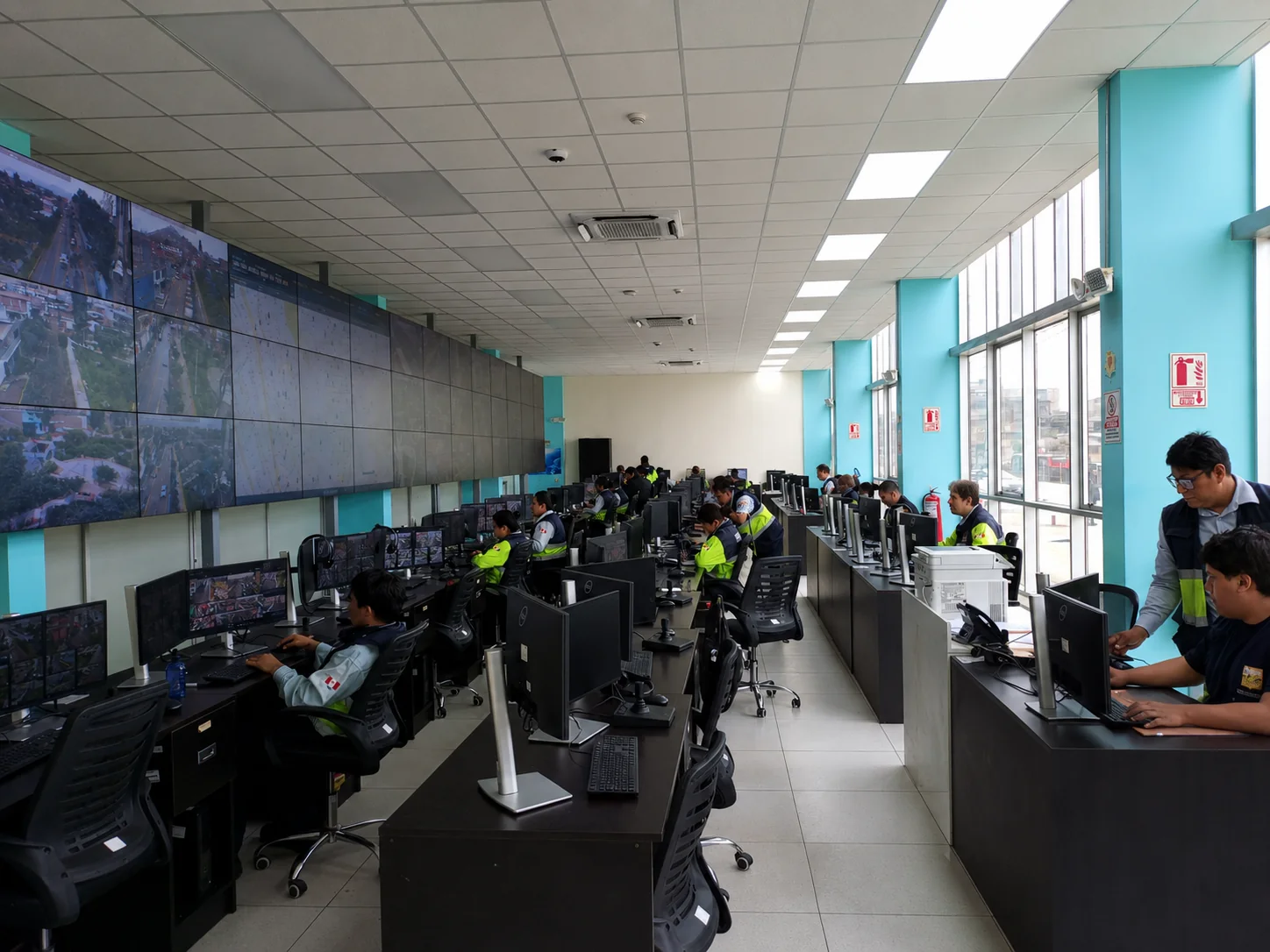 Sala de control y operadores